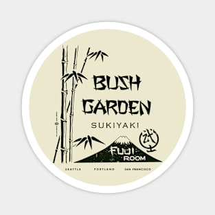 Vintage Seattle Retro Bush Garden Japanese Restaurant Distressed Magnet